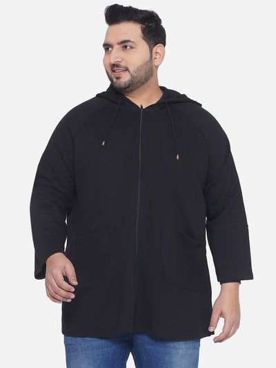 bpc- Plus Size Men's Regular Fit Casual Black Cotton Hoodie Sweatshirt Plus Size Winterwear JupiterShop   