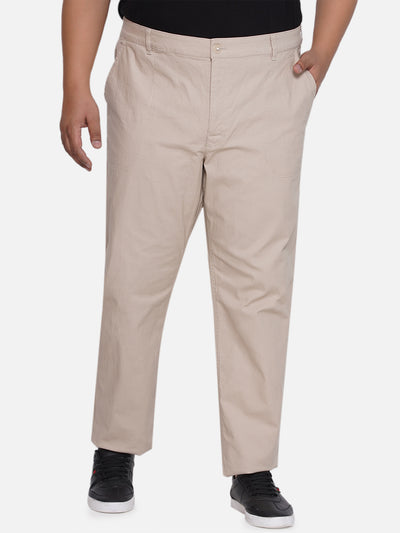 Columbia - Plus Size Men's Beige Regular Fit Pure Cotton Trousers Plus SIze Trousers JupiterShop   