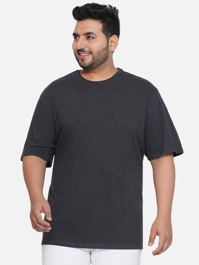 Denver Hayes - Plus Size Men's Regular Fit Pure Cotton Grey Solid Round Neck Half Sleeve T-Shirt Plus Size T Shirt JupiterShop   