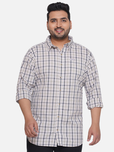 Columbia - Plus Size Men's Regular Fit Olive Checked Full Sleeve Casual Shirt Plus Size Shirts JupiterShop   