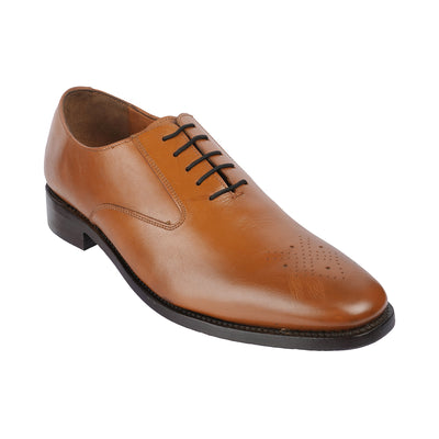Samuel Windsor - Leeds 24 <br> Big Size Regular Width Genuine Leather Tan Formal Lace-Up Shoes  JupiterShop   
