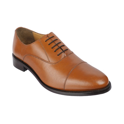 Samuel Windsor - Bradford 32 <br> Big Size Regular Width Genuine Leather Tan Formal Lace-Up Shoes Big Size Shoes JupiterShop   