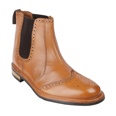 Samuel Windsor - York 45 <br> Big Size Wide Width Genuine Leather Tan Casual Boots Big Size Shoes JupiterShop   