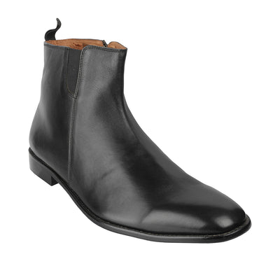 Passi Firenze- 46 <br> Big Size Regular Wide Genuine Leather Black Casual Boots  JupiterShop   