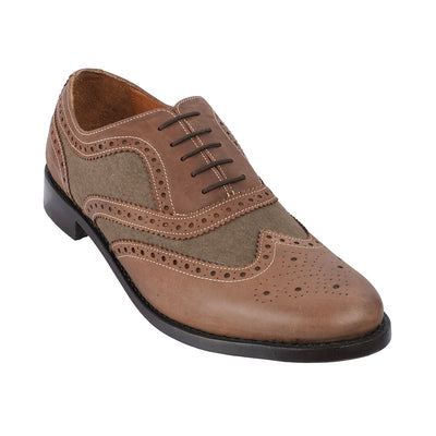 Samuel Windsor - Rutland 56 <br> Big Size Extra Wide Suede Leather Brown Formal Lace-Up Shoes Big Size Shoes JupiterShop   
