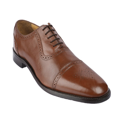 Samuel Windsor - Chatham 61 <br> Big Size Regular Width Genuine Leather Brown Formal Lace-Up Shoes Big Size Shoes JupiterShop   