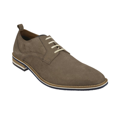 Van Beers - 03183 <br> Big Size Regular Width Suede Semi-Formal Grey Shoes For Men Laced JupiterShop   