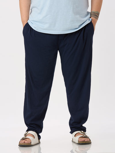 Hanes - Plus Size Men's Straight Black Solid Pure Cotton Track Pants Plus Size Track Pant JupiterShop
