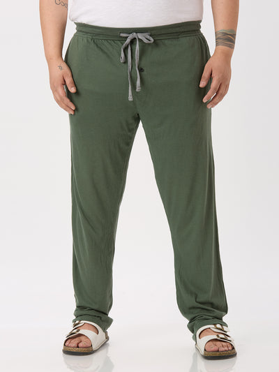 Hanes - Plus Size Men's Straight Green Solid Pure Cotton Track Pants Plus Size Track Pant JupiterShop