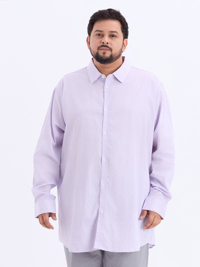 Jonnhy Bigg - Plus Size Men's Regular Fit Light Purple Checked Full Sleeve Casual Shirt Plus Size Shirts JupiterShop