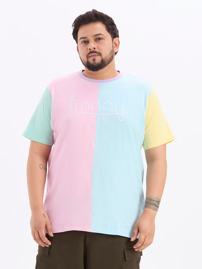 aLL - Plus Size Men's Regular Fit Cotton Colorblock Round Neck T-shirt Plus Size T Shirt JupiterShop