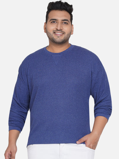 Plus Size Men's Blue Henley T-Shirt