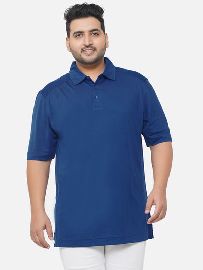 Cutter & Buck - Plus Size Men's Regular Fit Dry Fit Navy Blue Solid Polo Collar T-Shirt Plus Size T Shirt JupiterShop   