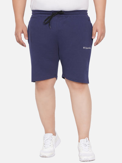 Columbia - Plus Size Mens Blue  Solid Medium Light Cotton Mix Twisted Creek Lounge Shorts Plus Size Shorts JupiterShop   