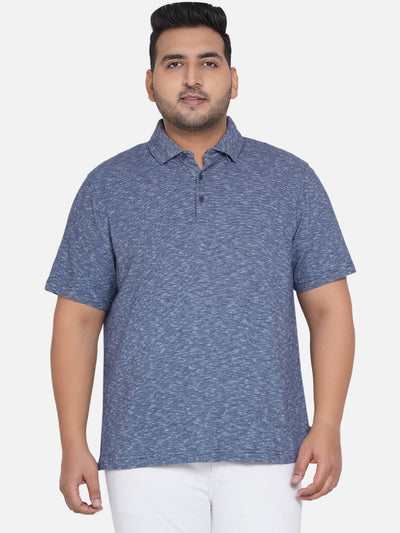 Joseph Abboud - Plus Size Solid Navy Blue Polo Neck T-Shirt Plus Size T Shirt JupiterShop   