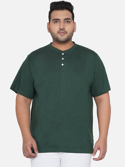 Santonio - Plus Size Green Pure Cotton Regular Fit Round Neck T-Shirt  JupiterShop   