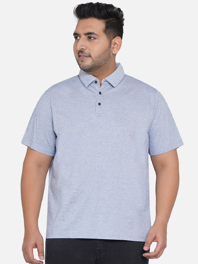 Joseph Abboud - Plus Size  Blue Solid  Polo Neck T-Shirt Plus Size T Shirt JupiterShop   