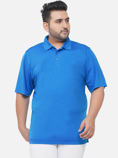 Cutter & Buck - Plus Size Men's Regular Fit Dry Fit Royal Blue Solid Polo Collar  T-Shirt Plus Size T Shirt JupiterShop   