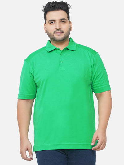 Cutter & Buck - Plus Size Men's Regular Fit Dry Fit Green Solid Polo Collar T-Shirt Plus Size T Shirt JupiterShop   