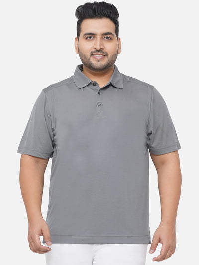 Cutter & Buck - Plus Size Men's Regular Fit Dry Fit Grey Solid Polo T-Shirt Plus Size T Shirt JupiterShop   