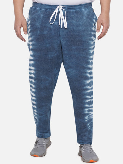Livi - Plus Size Men's Regular Fit Blue Tie Dye Active Wear Cotton Track Pant Plus Size Track Pant JupiterShop   