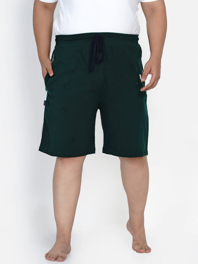 Plus Size Pima Cotton Green Lounge Shorts For Men