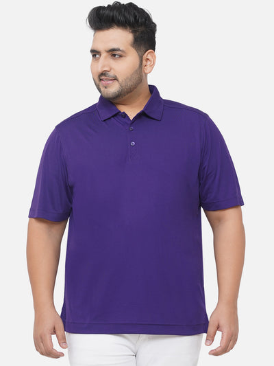 Cutter & Buck - Plus Size Men's Regular Fit Dry Fit Purple Solid Polo T-Shirt Plus Size T Shirt JupiterShop   