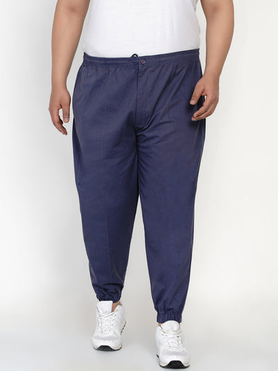 Chums - Plus Size Men's Blue Solid Joggers Plus SIze Trousers JupiterShopMigrate   