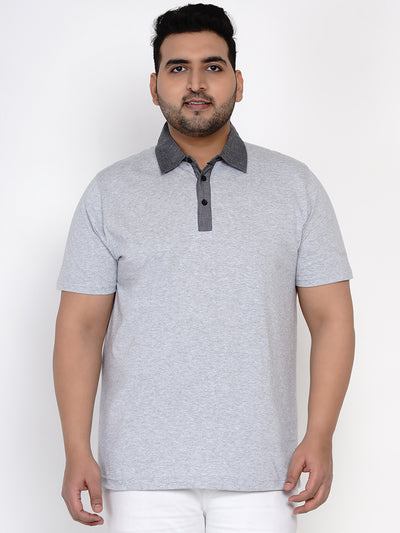 Sean John - Plus Size Grey Polo Neck T-Shirt Plus Size T Shirt JupiterShopMigrate   