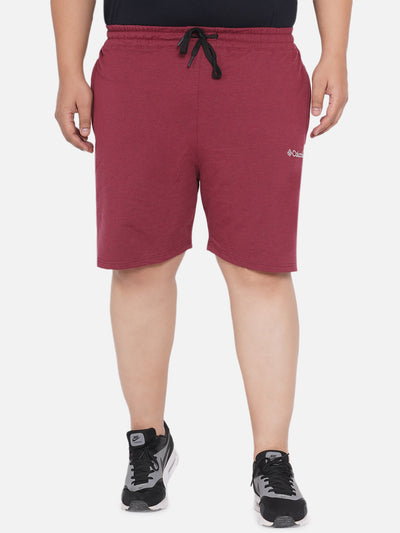 Columbia - Plus Size Mens Maroon Solid Cotton Twisted Creek Lounge Shorts Plus Size Shorts JupiterShop   