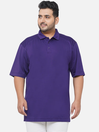 Cutter & Buck - Plus Size Men's Regular Fit Dry Fit Purple Solid Polo Collar T-Shirt  JupiterShop   