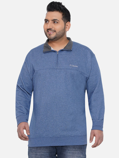 Columbia - Plus Size Men's Regular Fit Cotton Dark Blue Solid Casual Sweatshirt Plus Size Winterwear JupiterShop   