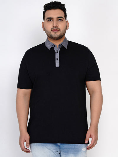 Sean John - Plus Size Black Polo Neck T-Shirt Plus Size T Shirt JupiterShop   