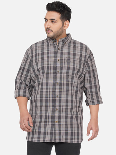 Carhartt - Plus Size Regular Fit Grey Checkered Pure Cotton Full Sleeves Casual Shirt  JupiterShop   