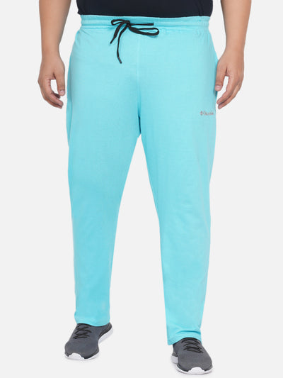Columbia - Plus Size Men's Straight Fit Light Blue Solid  Cotton Track Pants  JupiterShop   