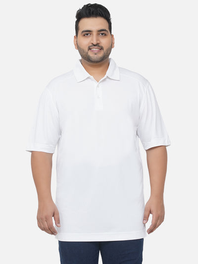 Cutter & Buck - Plus Size Men's Regular Fit Dry Fit White Solid Polo T-Shirt Plus Size T Shirt JupiterShop   