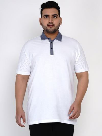 Sean John - Plus Size White Polo Neck T-Shirt Plus Size T Shirt JupiterShop   