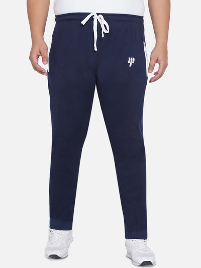 Santonio - Men Blue Plus Size Solid Straight-Fit Track Pants Plus Size Track Pant JupiterShop   