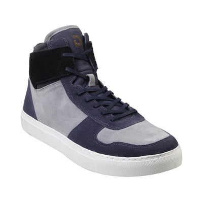 Dcyphr - Mainz <br> Plus Size Regular Width Suede Leather Mid-Ankle Length Blue Casual Sneakers Big Size Shoes JupiterShop   