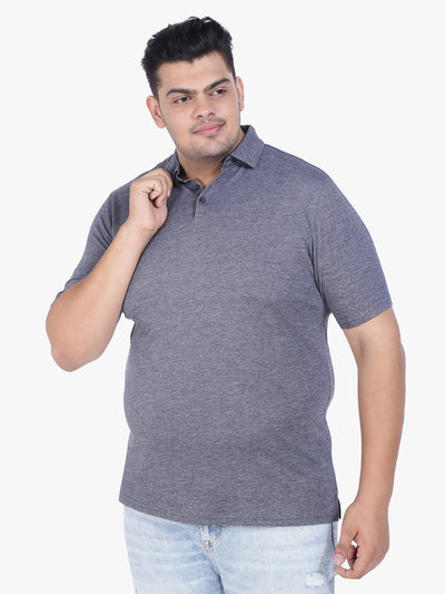 Joseph Abboud - Plus Size Solid Grey Polo Neck T-Shirt Tall T Shirts JupiterShop   