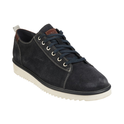 Geox - Turin <br> Big Size Extra Wide Suede Leather Blue Casual Sneakers  JupiterShop   