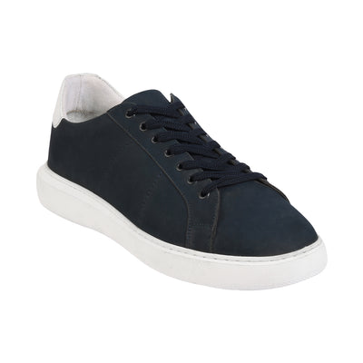 Cafe Moda - Benoni <br> Big Size Extra Wide Suede Leather Blue Smart Casual Sneakers  JupiterShop   
